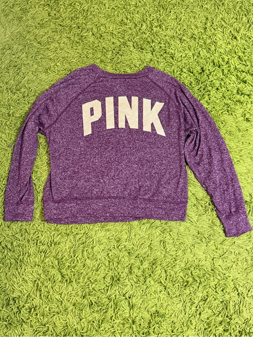 PINK Victoria's Secret Heather Purple Crewneck Pullover with Large Logo